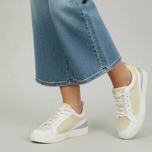 Yellow Lace Up Metallic Sparkle Boho Harlow Sneakers